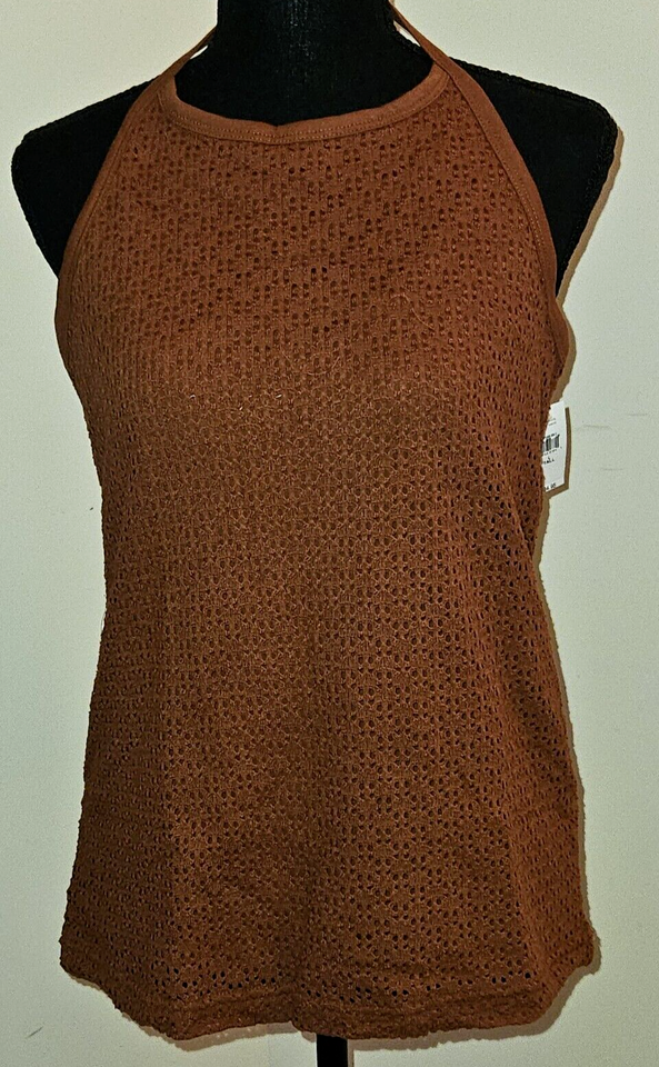 Gap Crochet Halter Top Fully Lined Woman's Size X-Large Tall Brown NWT..