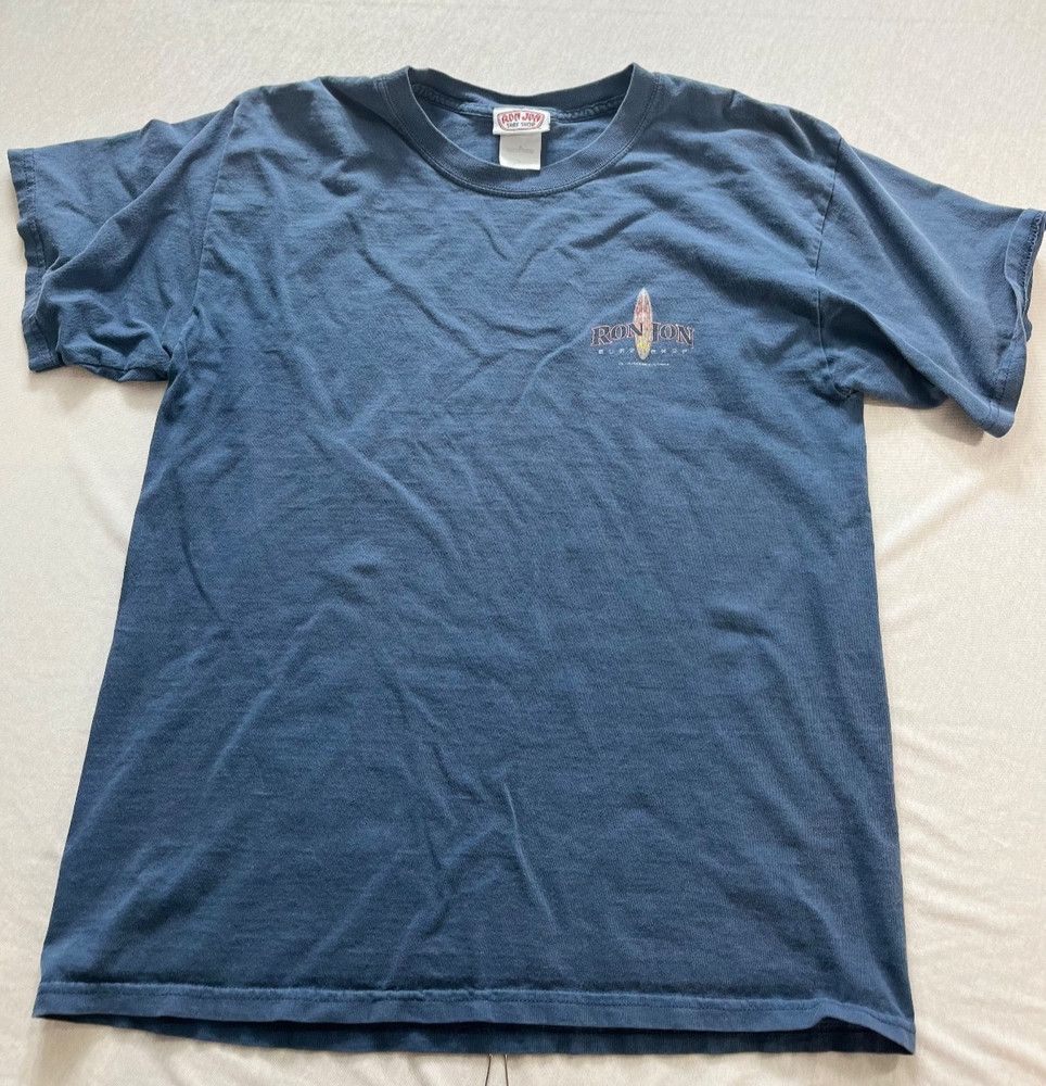 vintage ron jon surf shop t shirt mens size large navy blue ft lauderdale, fl