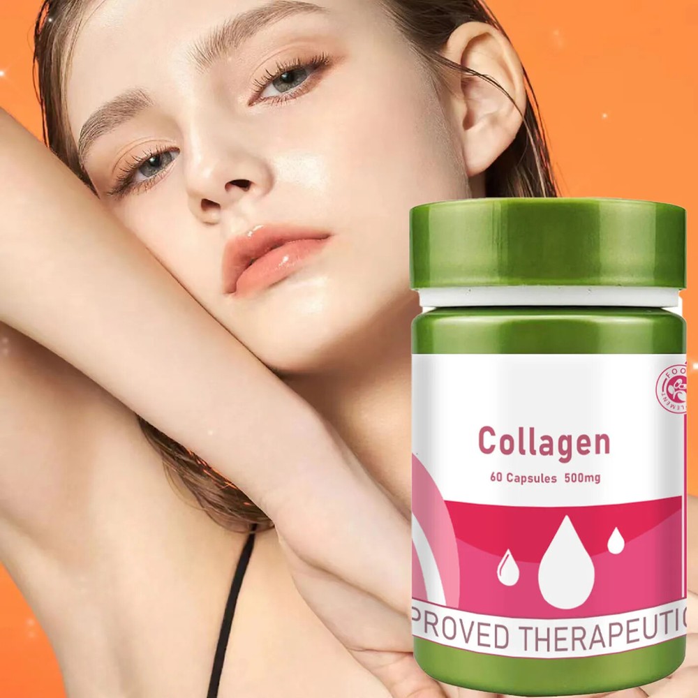 100% Natural Multi Collagen Peptides Anti-Aging Skin Support 60 Capsules