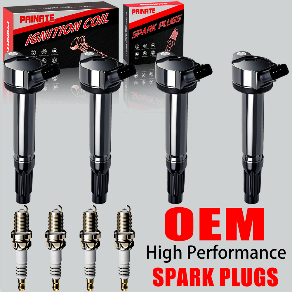4X Brand OEM Ignition Coil & Iridium Spark Plug For Toyota Camry RAV4 2.5L UF487