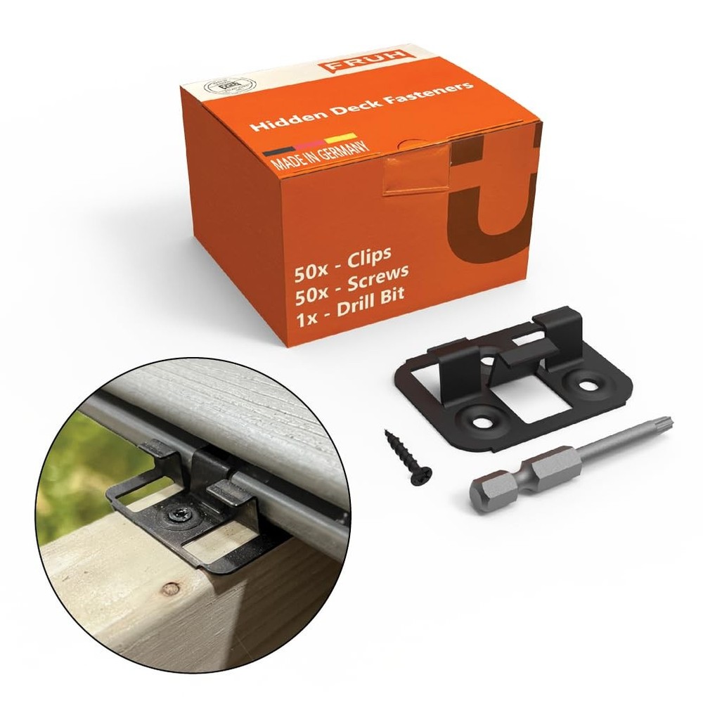 Hidden Deck Fasteners for Composite Deck Boards - 9.5mm Groove Height