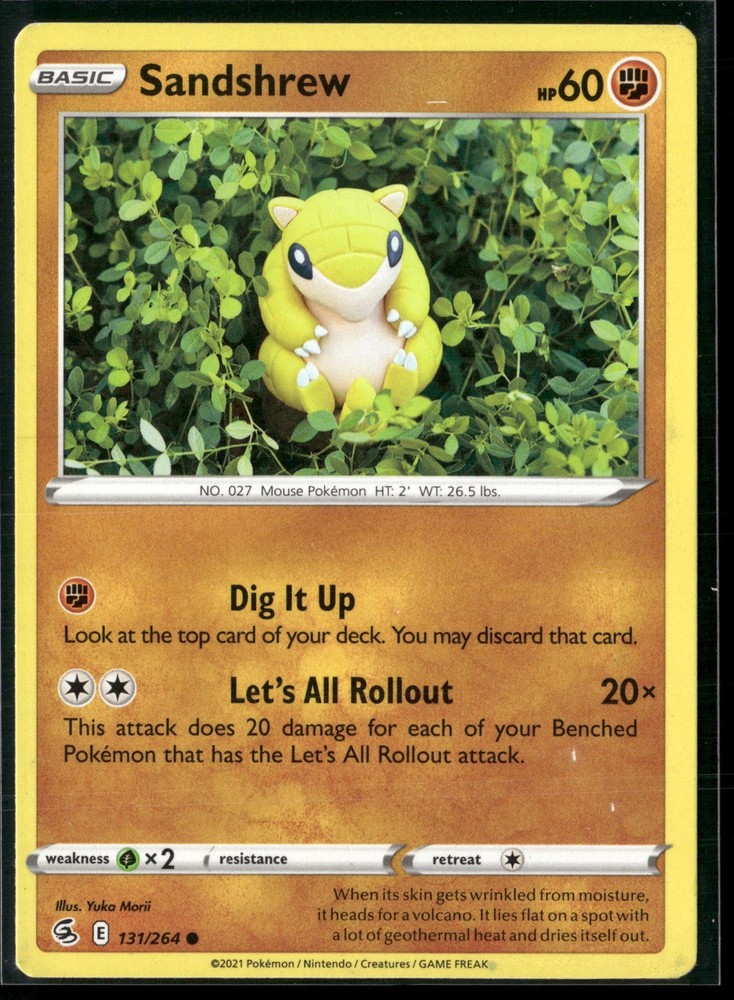Sandshrew Common SWSH08: Fusion Strike 131/264 NM