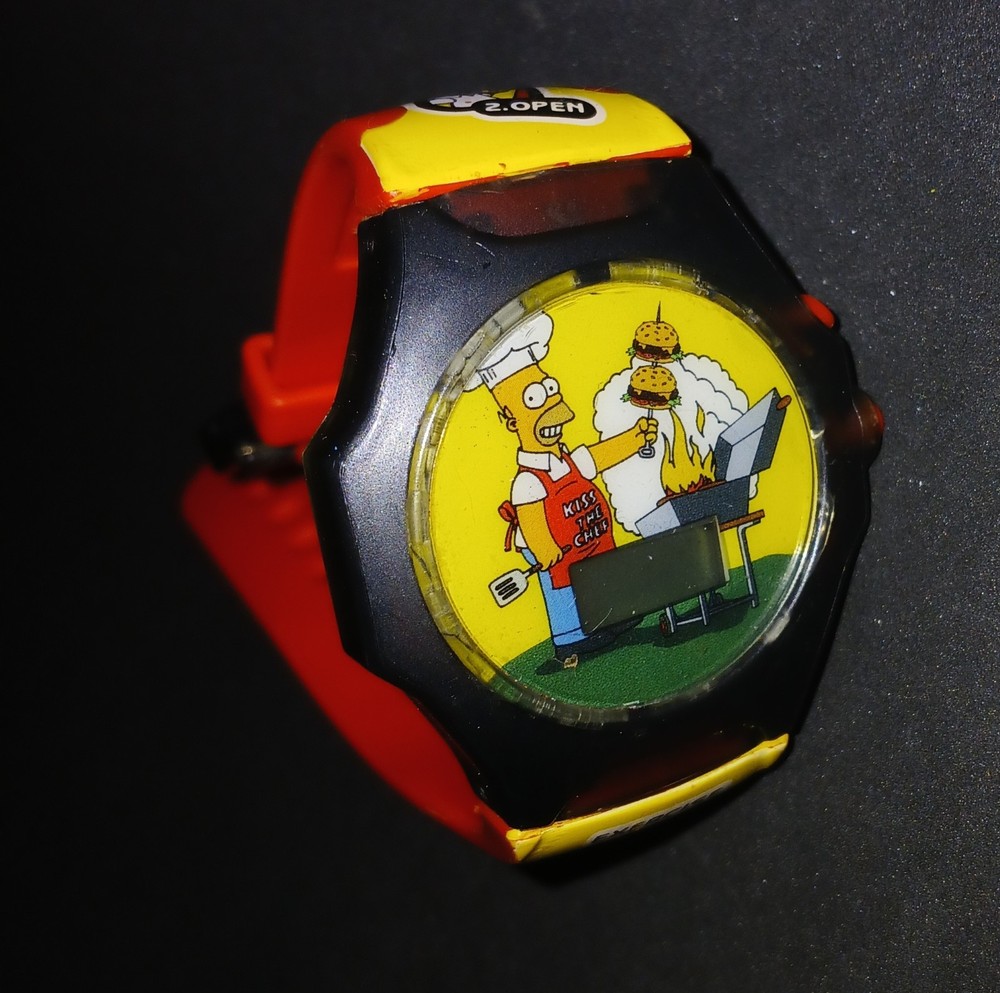 The Simpsons 2002 Burger King Talking Watch HOMER Vintage UNTESTED NEEDS BATTERY