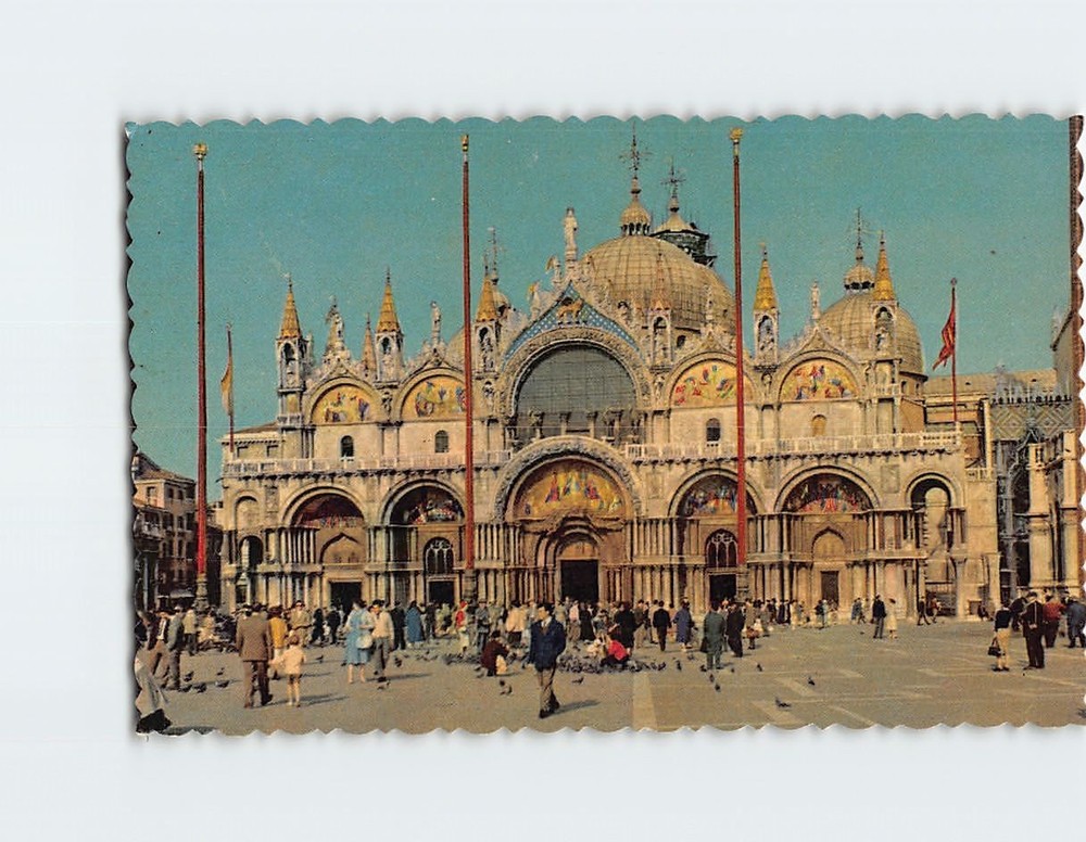 Postcard Saint Mark's Basilica Venice Italy