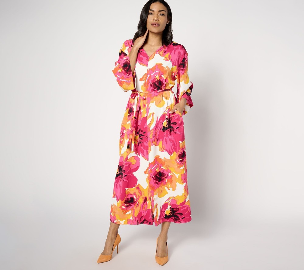 BEAUTIFUL by Lawrence Zarian Women's Petite Dress PM Printed Red A669713