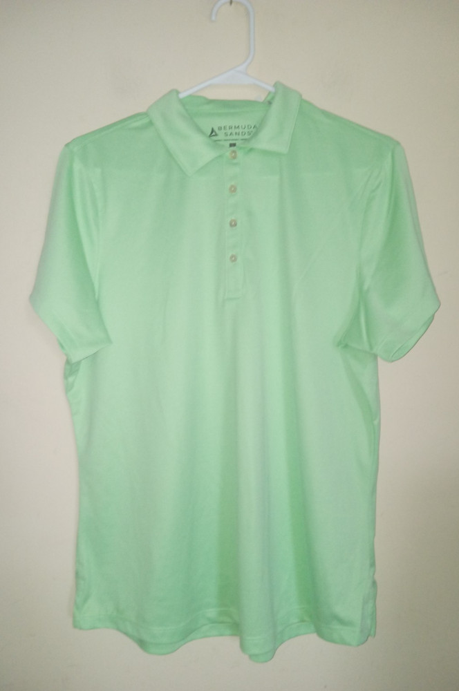 Bermuda Sands Women's Golf Shirt Large Polo Short Sleeve UPF 50 Casual Green