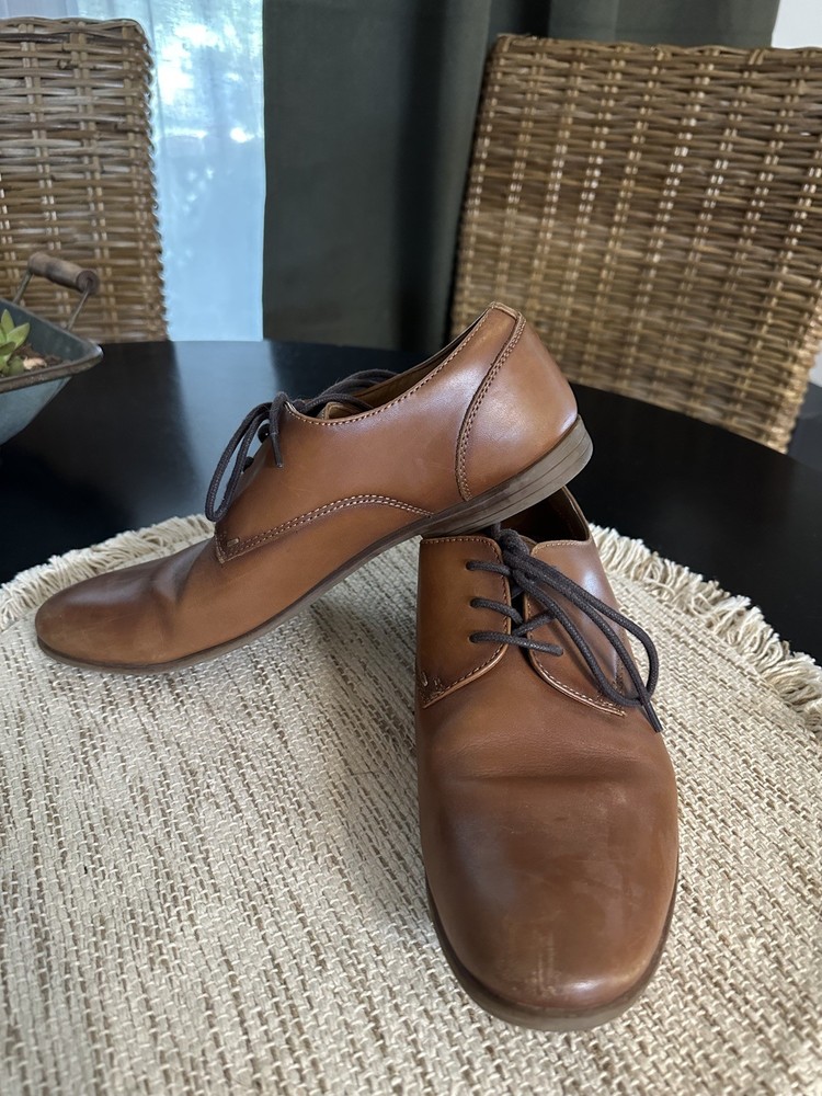 Aldo Men’s Brown Leather Dress Shoes Size 8  Oxford Lace Up Formal Business