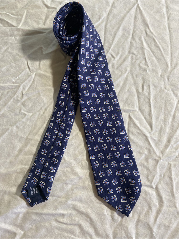 Polo Ralph Lauren Blue Silk Tie Made in Italy 🎩 Western Style Classic Luxury