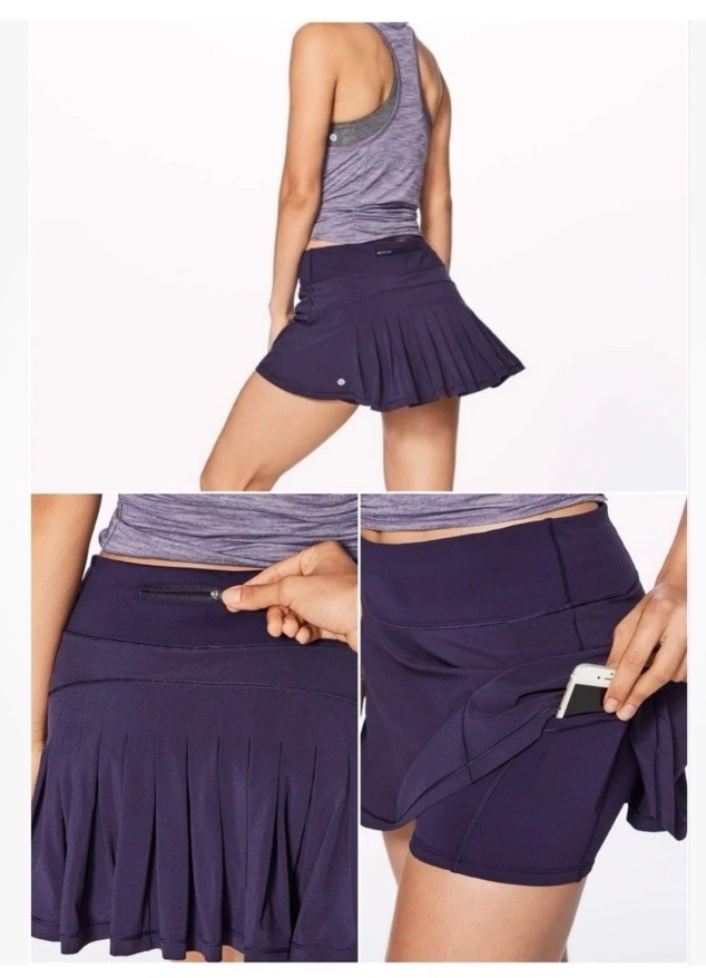 Lululemon Women's Size 4 Circuit Breaker Skirt II Skort Aeon Purple Pleated