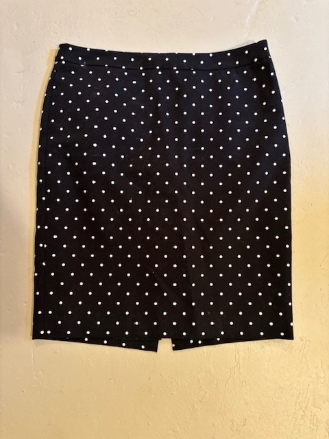 Liz Claiborne Women's Black White Polka Dot Pencil Lined Skirt Size 6 NWT