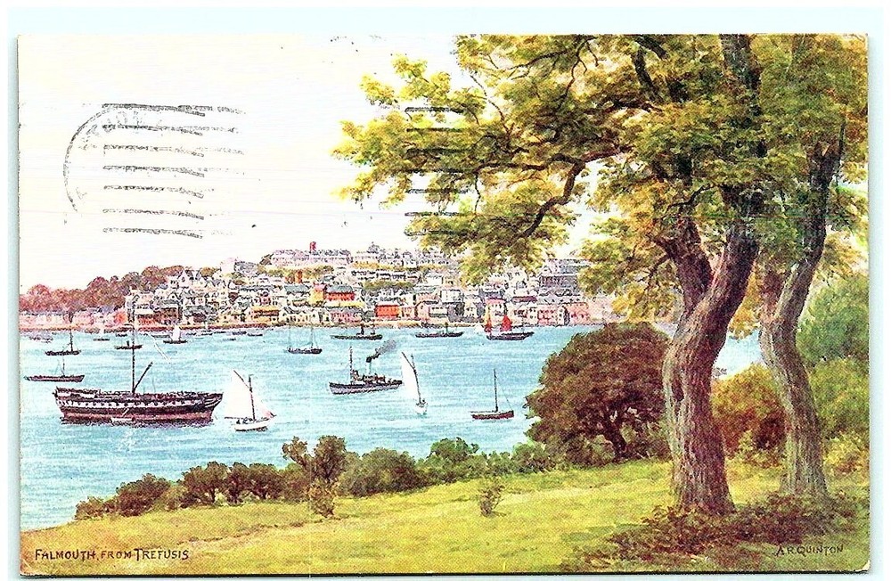 S01-9572, Falmouth From Trefusis, 1935 Uk To Usa, Postcard