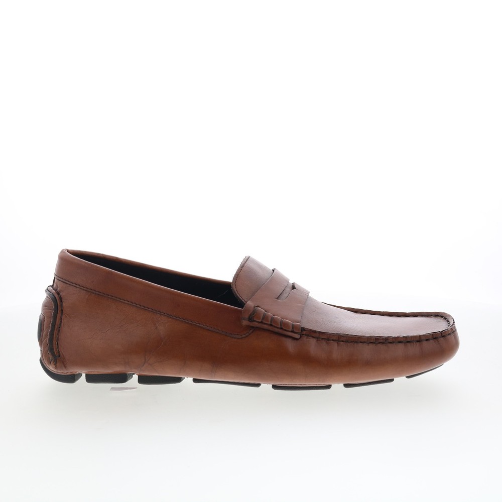 Johnston & Murphy 24-6430 Mens Brown Leather Loafers & Slip Ons Penny Shoes