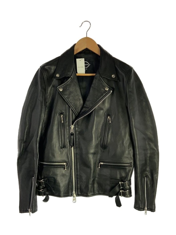 Y 2 Leather Double Riders Jacket/40/Cowhide/Blk/Plain 3482