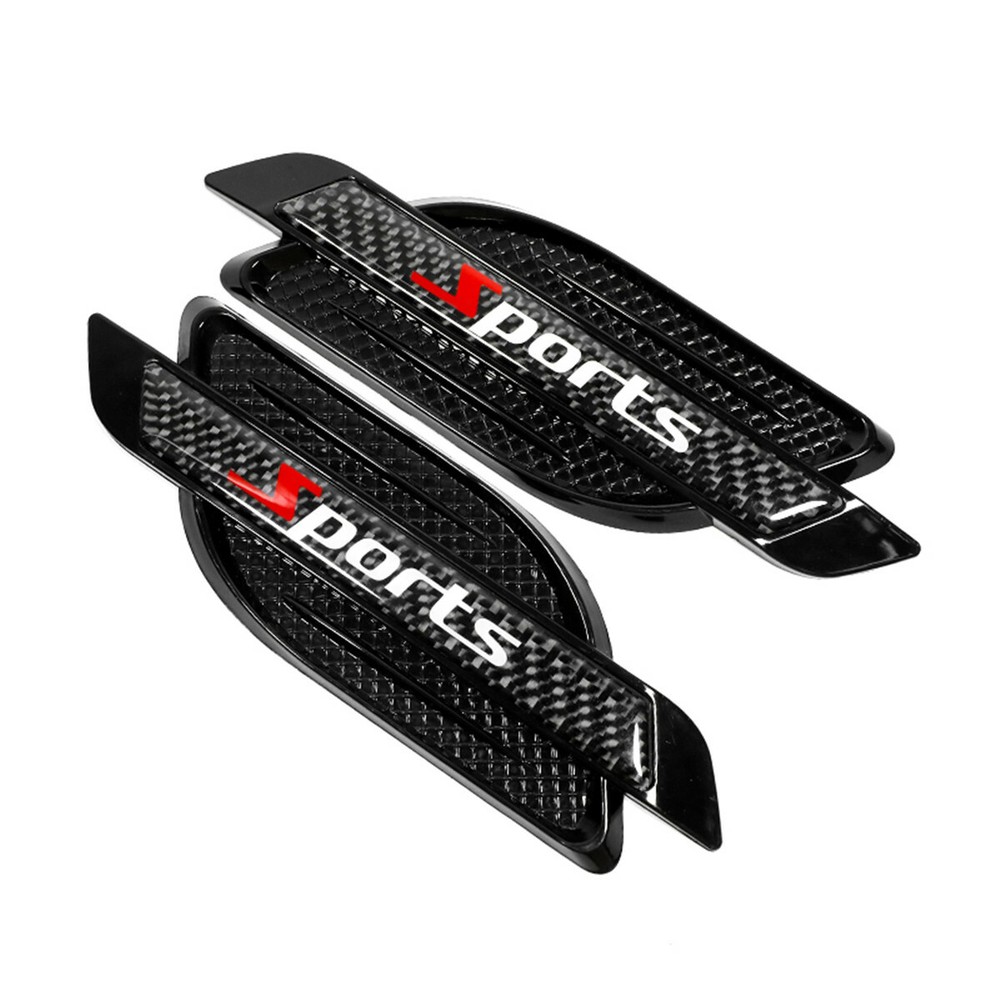 Car Side Fender Air Flow Intake Vent Sticker Decor Cover YPU Carbon Fiber Style
