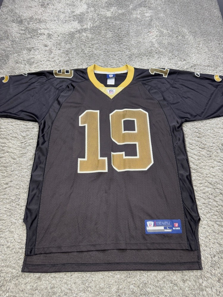 Men's Large New Orleans Saints Devery Henderson Reebok NFL Black On-Field Jersey