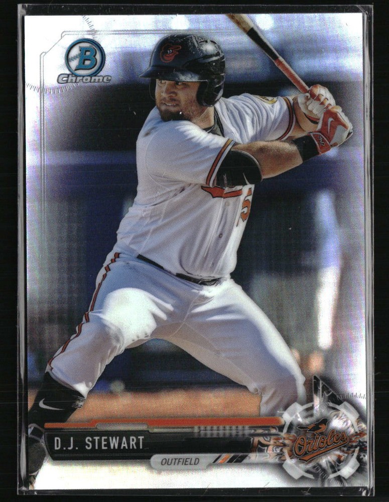 D.J. Stewart 2017 Bowman Chrome Refractor Prospect Card #BCP91 Serial Numbered to 499