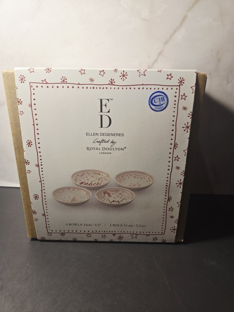 BY ED ELLEN DEGENERES CRAFTED BY ROYAL DOULTON ED Holiday Accent, Set/4 Bowls
