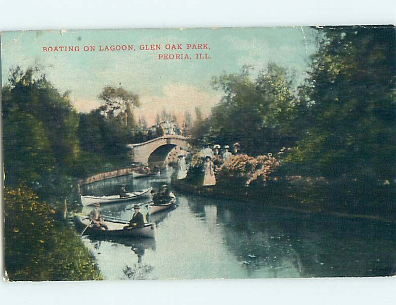 Divided-Back PARK SCENE Peoria Illinois IL : make an offer hk7898
