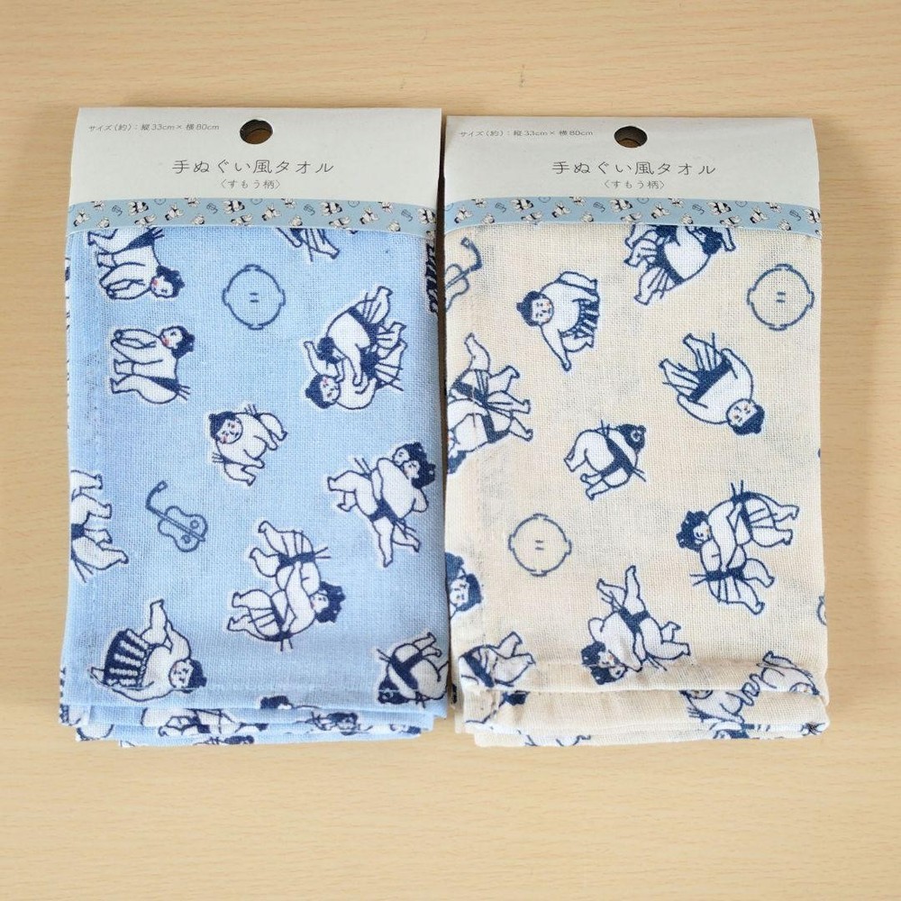 Japanese Tenugui Towels 2 sumo pattern style