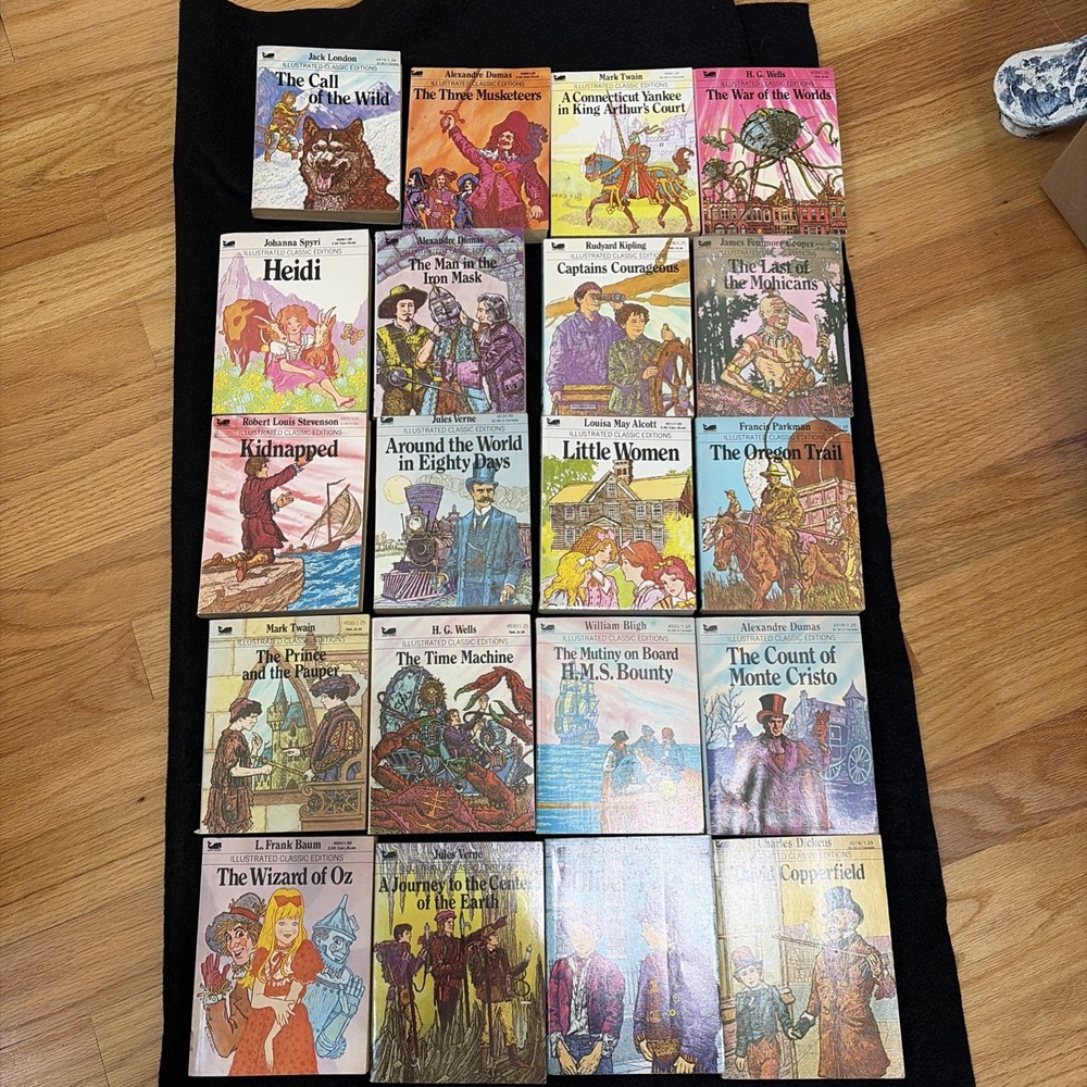 20 Vintage Illustrated Classic Editions Mini Paperback Books By Moby Books