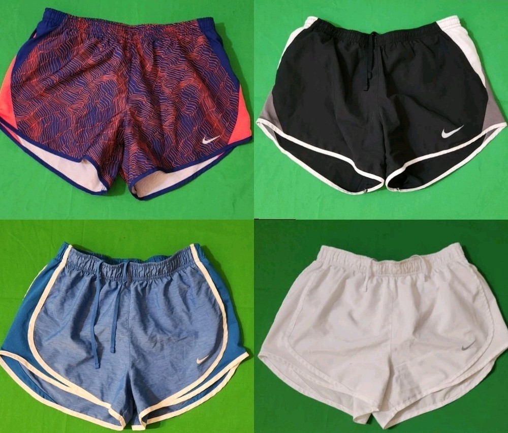 Nike Women's Dri-Fit Bundle Lot Of 4 Drawstring Lined Tempo Running Shorts! S