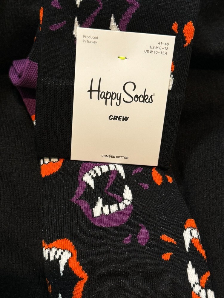 happy socks men women halloween unisex new 10-13 Fangs