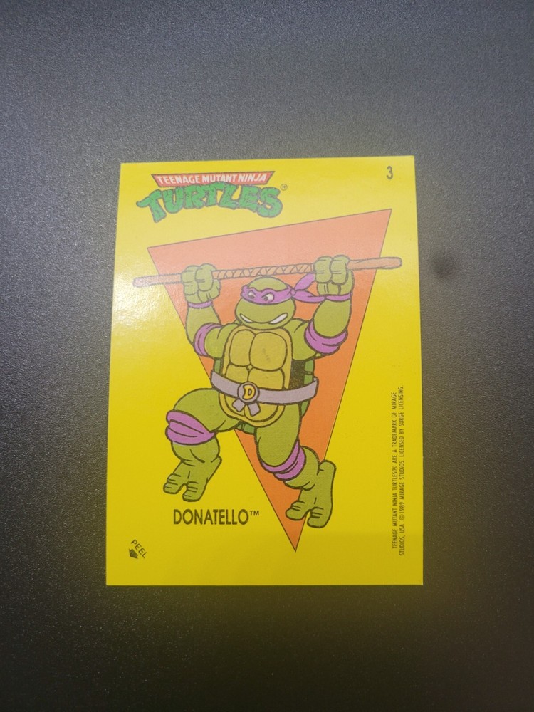 1989 Topps Teenage Mutant Ninja Turtles TMNT Series 1 Sticker #3 Donatello