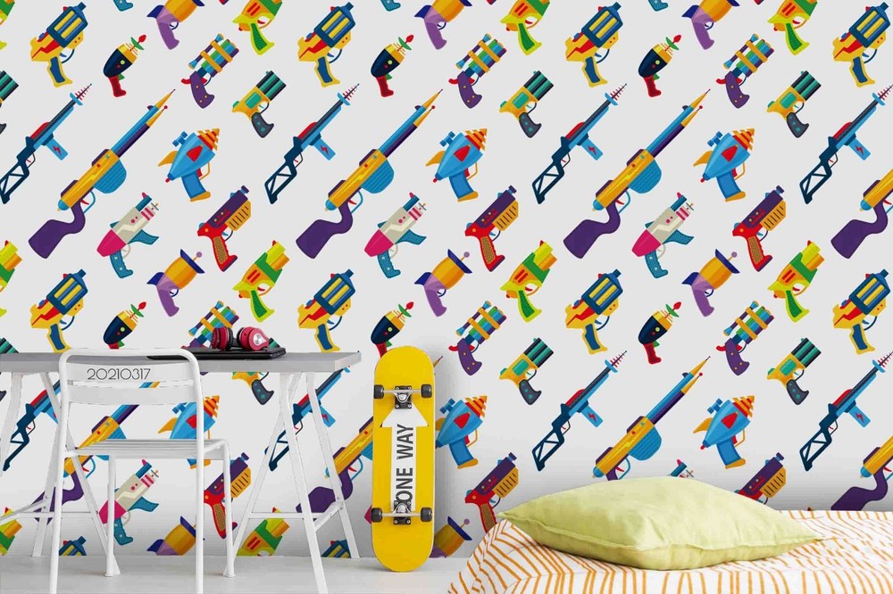3D Children Toy Gun Pattern Wall Murals Wallpaper Murals Wall Sticker