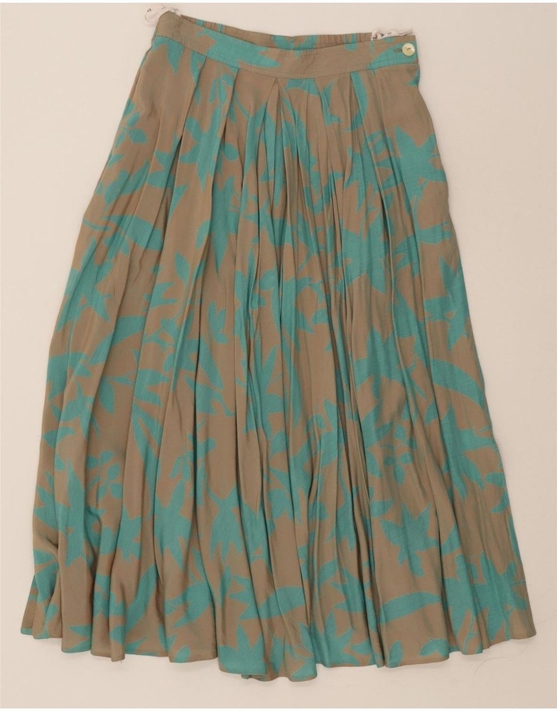 VERSE Womens Grey Abstract Pleated Skirt Size Medium IT 42 W28 DN26-image