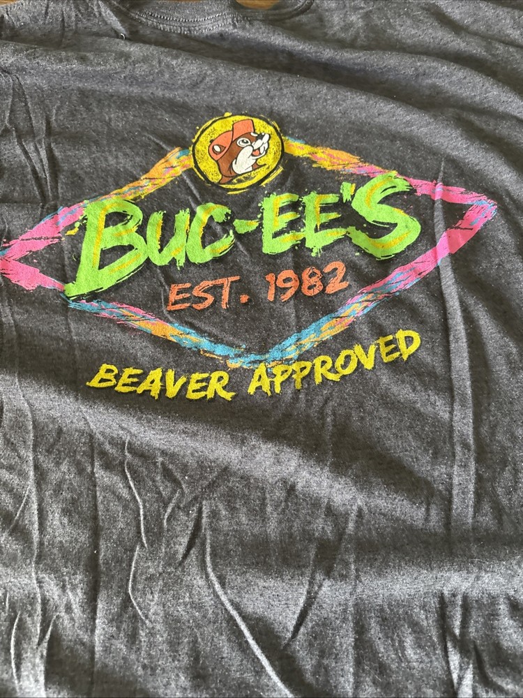 Buc-ee's Men's Logo Graphic Print Crew Neck Short Sleeve T-Shirt Gray Size XL