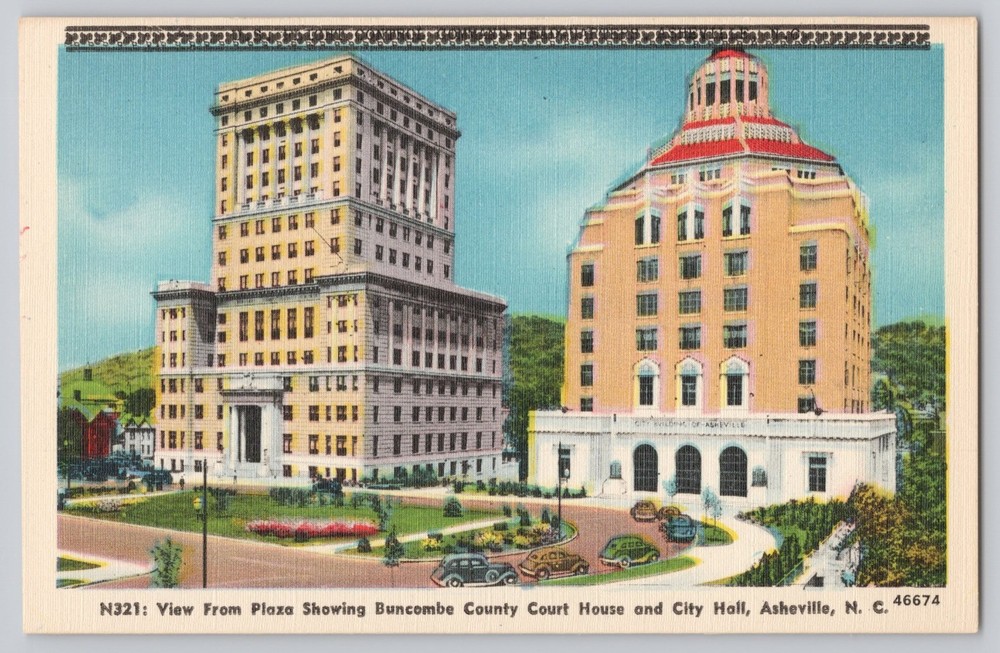 Buncombe County Court House Asheville North Carolina Vintage Postcard