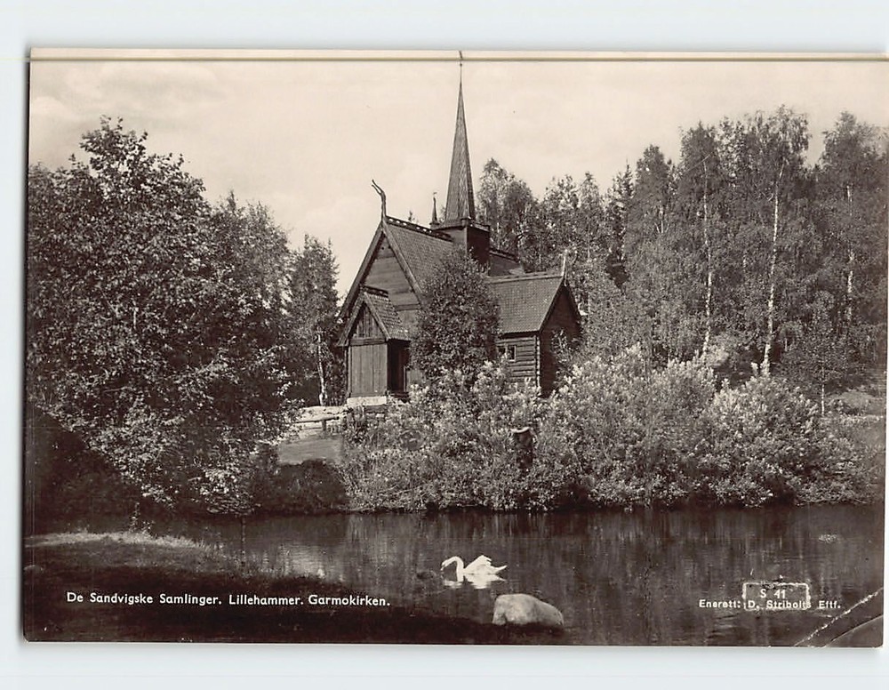 Postcard De Sandvigske Samlinger Garmokirken Lillehammer Norway