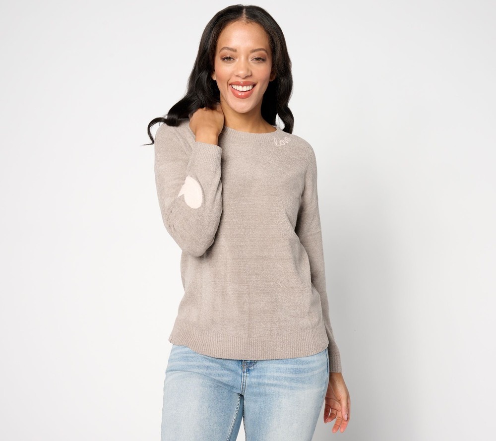 Barefoot Dreams Women's Top Sz XL CozyChic Ultra Lite Love Crewneck Brown