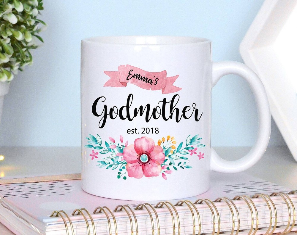 Personalized Godmother Mug New Godmother Gift Est Baptism Mug Gogparent Mug