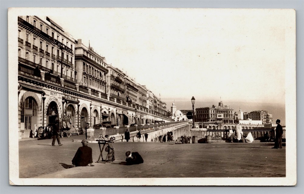 RPPC Algiers Algeria Alger Les Rampes et le Boulevard de la Republique Postcard