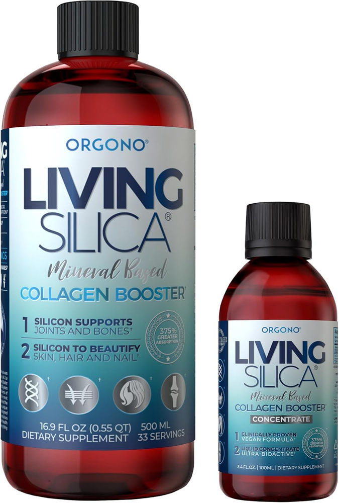 Living Silica KIT | Mineral-Based Collagen Booster Liquid & Concentrate Drops (T