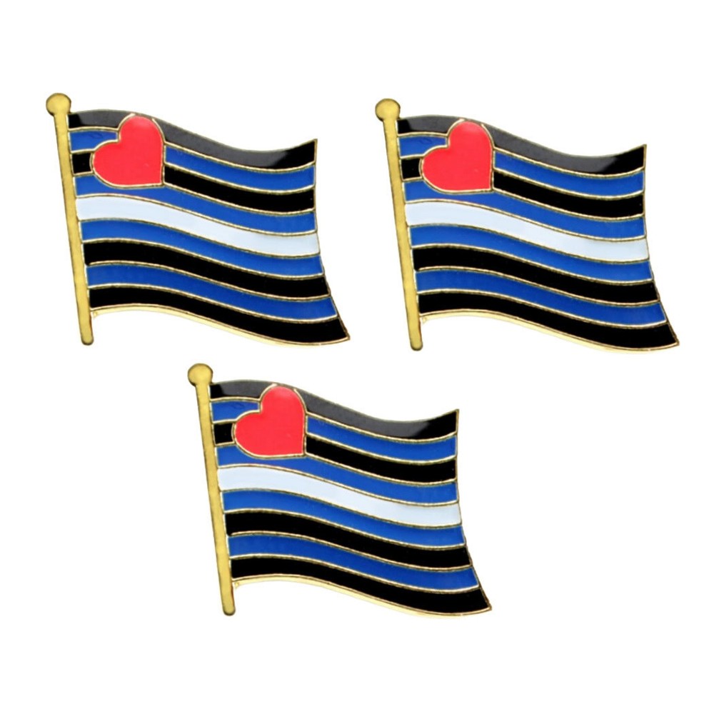 3 LEATHER PRIDE FLAG PINS 0.5