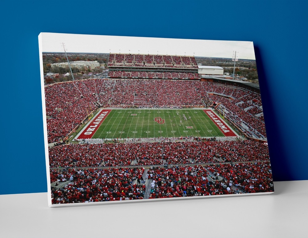 Oklahoma Football Stadium Poster or Canvas - Oklahoma Sooners Football Wall Art