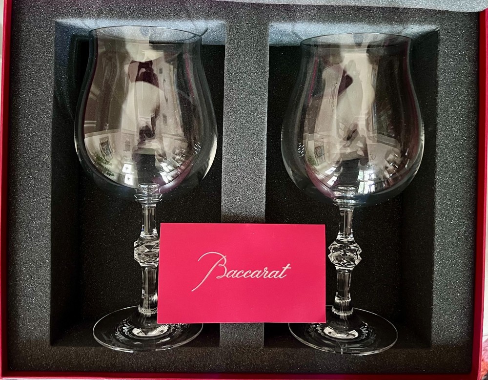 Baccarat Passion Collection Wine Glasses Set of 2 Jean-Charles Boisset signed