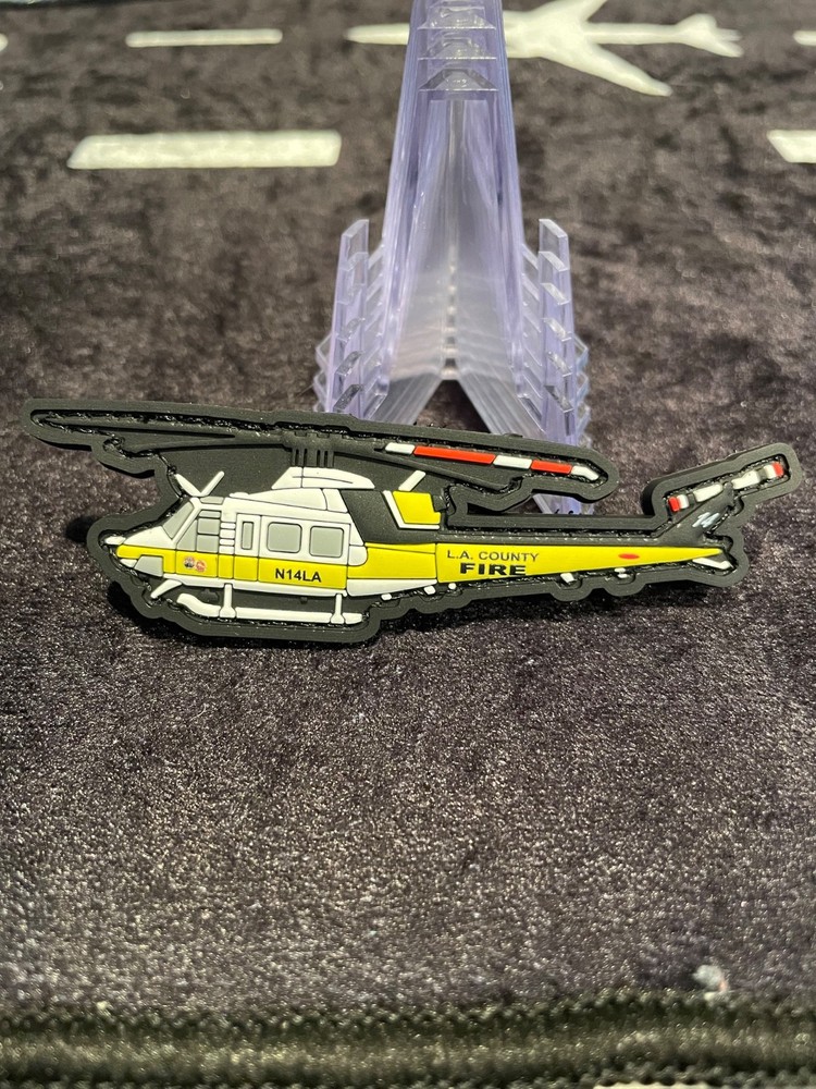 Los Angeles County Fire Department Bell 412 3D pvc morale patch