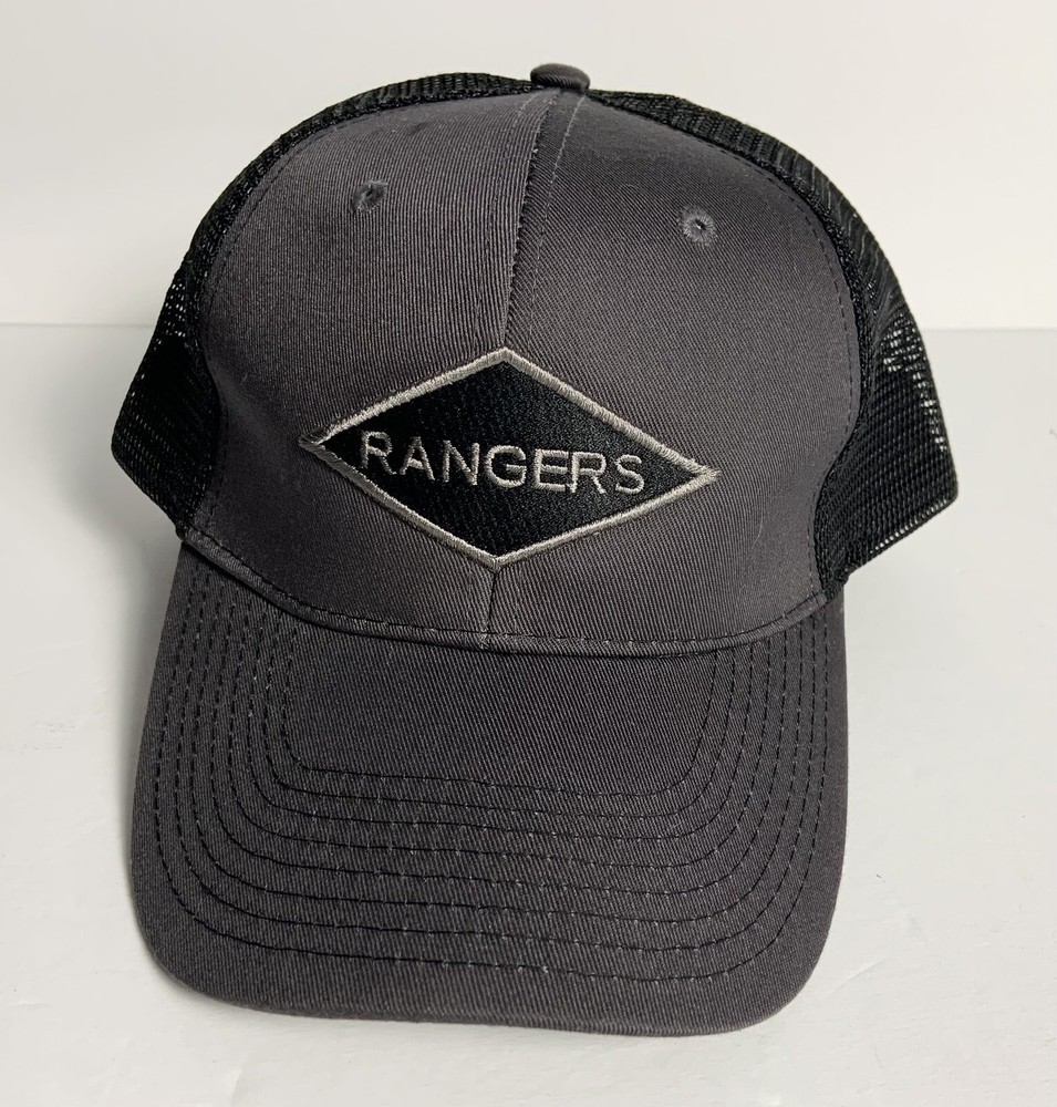Army Rangers Snap Back Hat Gray Mesh 6 Panel Sweet Caps Label New