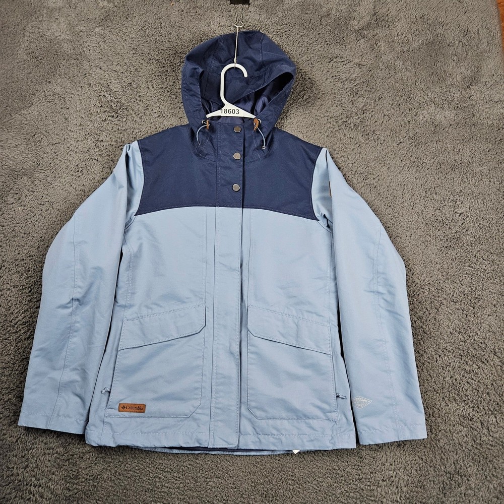 Columbia Women's Small Omni Tech Waterproof Breathable Jacket Blue Hooded
