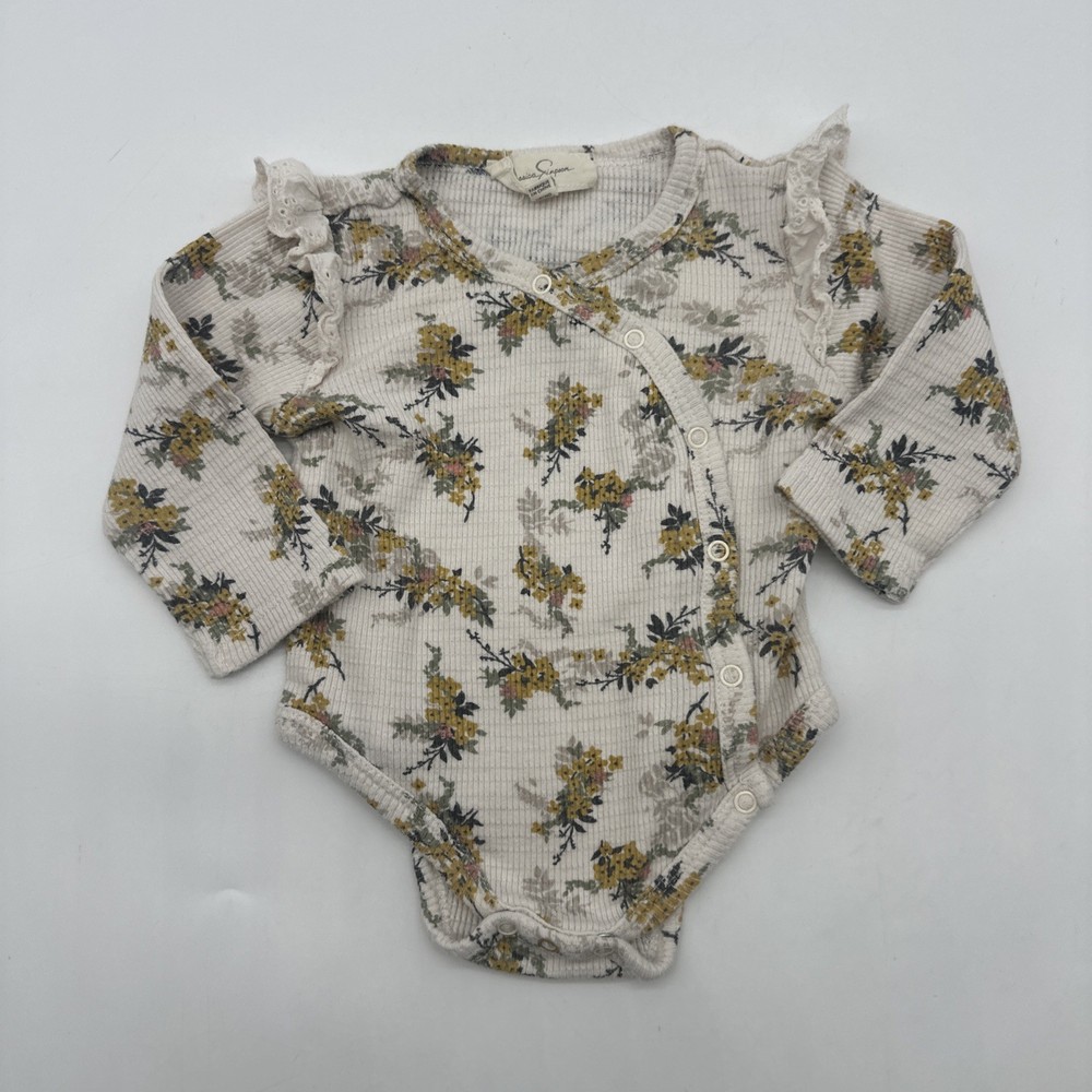 Jessica Simpson One Piece Bodysuit Toddler Girls Size 3/6M Floral .#35743