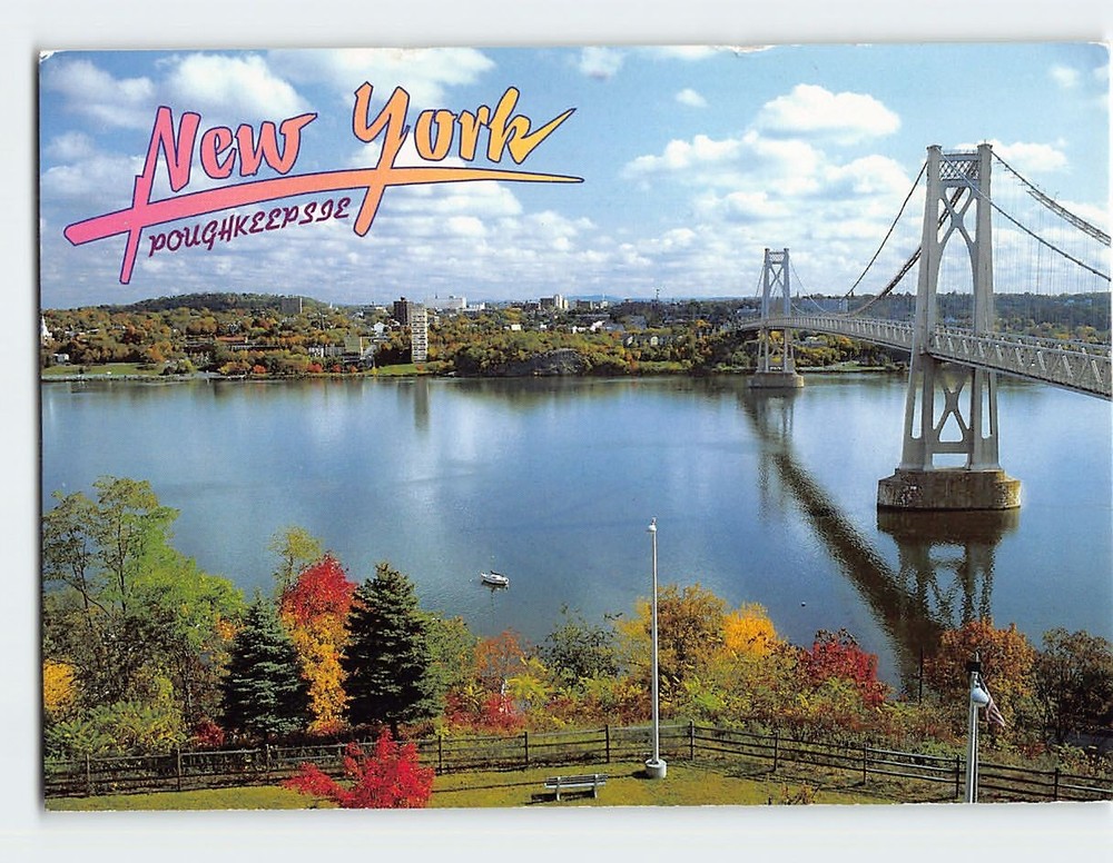 Postcard Mid Hudson Bridge Poughkeepsie USA