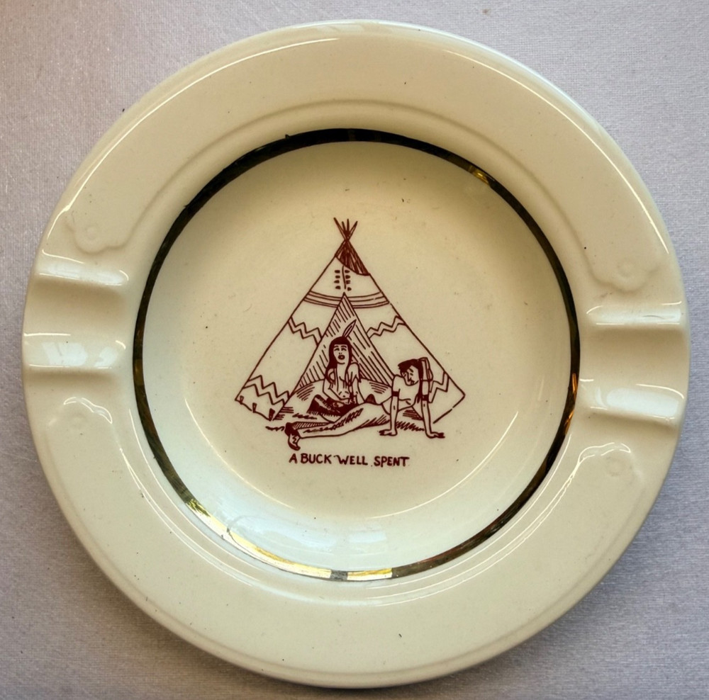 Vintage Risque Adult Humorous Novelty Ceramic Ashtray Excellent Condition