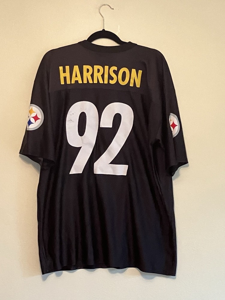 Men's XL Pittsburgh Steelers James Harrison #92 NFL Jersey Black Gold White