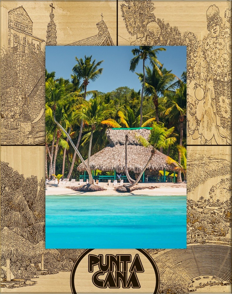Punta Cana Laser Engraved Wood Picture Frame Portrait (4 x 6)