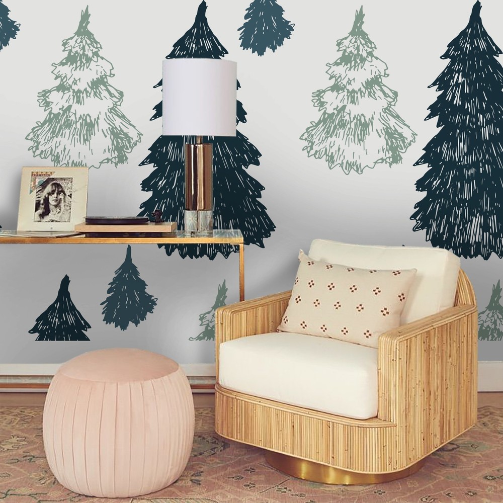 3D Christmas Tree Pattern Wall Murals Wallpaper Murals Wall Sticker