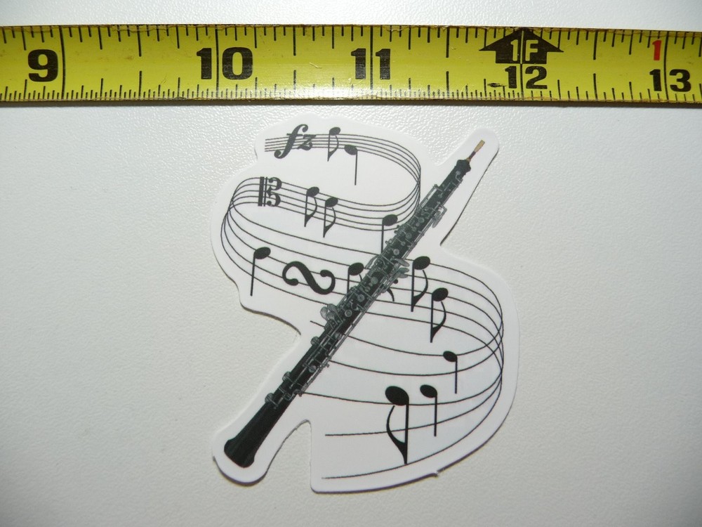Oboe Music Notes Decal Sticker for Band Concert Hall Musical Decor