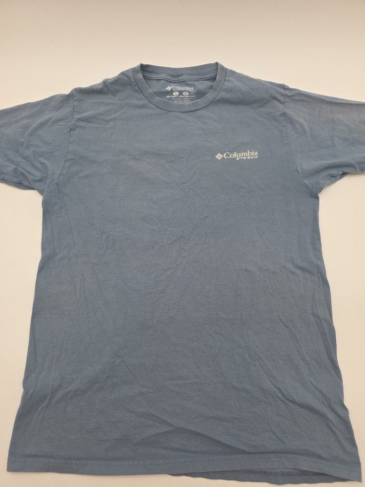 Columbia PHG Medium Blue Sportwear Men Spell Out Shirt..#44512
